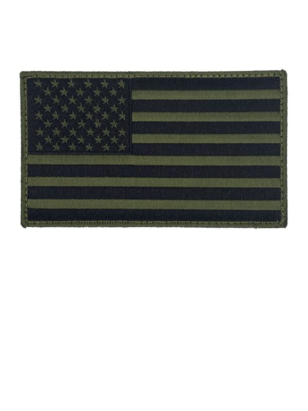 American Flag Patch "OD GREEN" Large 5” X 3" - Hook & Loop Backing - Military Chest Rigs - Special Forces - ODA - S W A T - USMC - Veteran