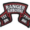 1st Ranger Battalion Scroll (old style) Wax Backed - 3 1/4" x 2 1/8"  Merrowed - Image 2