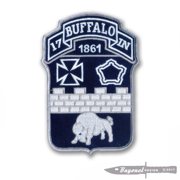 17th Infantry Regiment Crest (1861 Style) LARGE  -  Wax Backing (Iron On) - 3 1/2" X 5"