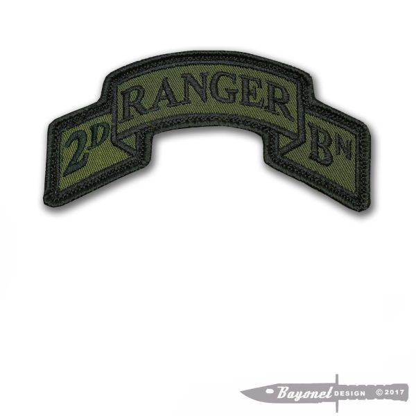 2nd Ranger Battalion Scroll – Olive Drab – Modern Scroll – Wax Backed – 3 7/8″ x 2″ – U.S. Army Ranger – 75th Infantry Regiment – Sua Sponte – Rangers Lead the Way!