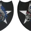 Pair of 2nd Infantry Division "Indian Head" and Indian Skull Head" Embroidered Patches (Each Patch is 4 1/4" X 5" and has a wax backing (Iron On))  - Image 2