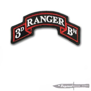 3rd Ranger Battalion Scroll - Dress- Modern Scroll Wax Backed - 3 7/8" x 2"  - U.S. Army Ranger - 75th Infantry Regiment - Sua Sponte - Rangers Lead the Way!