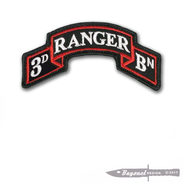3rd Ranger Battalion Scroll - Dress- Modern Scroll Wax Backed - 3 7/8" x 2"  - U.S. Army Ranger - 75th Infantry Regiment - Sua Sponte - Rangers Lead the Way!