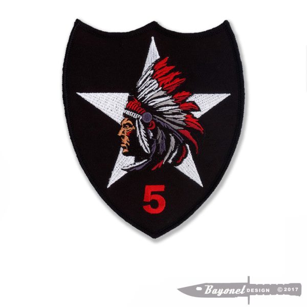 5-2 Infantry (5th Stryker Brigade) 2nd Infantry Division Embroidered Patch- Indian Head OEF - 2009-2010