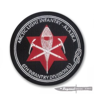 6th Infantry Division Embroidered Patch 5" with WAX Backing and Merrowed Edge - Light Infantry - Ft Richardson, Alaska