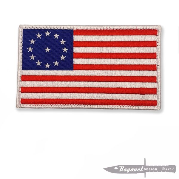 Cowpens American flag patch with HOOK & LOOP (Velcro) backing - Large 5 X 3 in. (Cowpens), White Merrowed Edge, USA, Veterans, Morale, Police, Motorcycle - Chest Rig