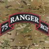 Large 75th Infantry Regiment - US Ranger Scroll - 7" X 3 1/2" - Large - Wax Backed with Non Merrowed Edge - Sua Sponte - Image 2