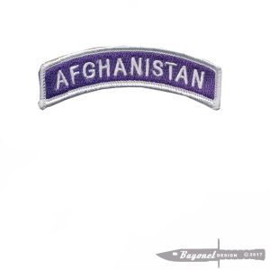 Purple Heart Embroidered "AFGHANISTAN (OEF)" Tab - Military Merit - Tab Only - Wax Backing (Iron On)