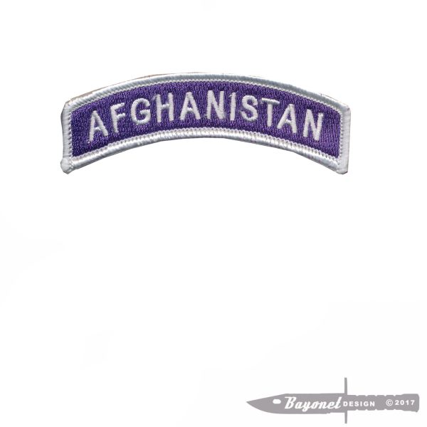 Purple Heart Embroidered "AFGHANISTAN (OEF)" Tab - Military Merit - Tab Only - Wax Backing (Iron On)