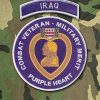 Purple Heart Embroidered Patch with "IRAQ" Tab - Military Merit - 4 1/2" Diameter Circular Patch with Tab - Wax Backing (Iron On) - Image 3