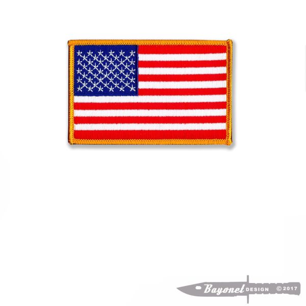 US American Flag Patch (STANDARD) SMALL 3.5" X 2.25"  - WAX Backing - Patriot - American - US Veteran