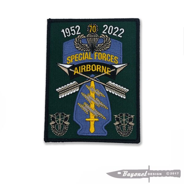 US Special Forces - Green Beret - 70 year Anniversary Embroidered Patch - Quiet Professional - ODA - SFG - USA - SIZE  4 1/2" X 3 1/2"