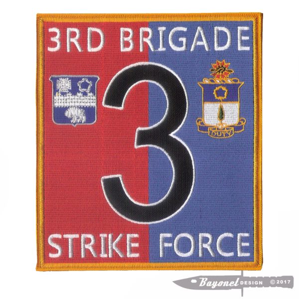 3rd Brigade, 7th Infantry Division - HUGE - 7" X 6 1/8" Embroidered Patch - 17th Infantry Regiment / 21st Infantry Regiment- Wax Backed, Merrowed Edge