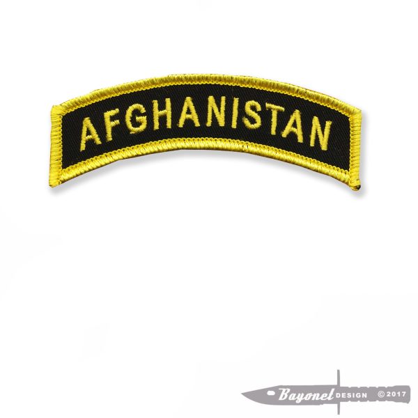 AFGHANISTAN TAB - CVMA Style Embroidered Tab with Wax Back - 1" X 3 1/2" - Combat Veteran - US Army - US Marines - Operation Enduring Freedom - OEF
