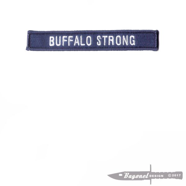 "BUFFALO STRONG" - 17th Infantry Velcro Guidon STREAMER Patch BUFFALO - Hook & Loop 5" X 3/4"