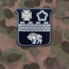 17th Infantry Regiment Buffalo DUI Logo Patch - (SWAT / DARK BLUE) - Hook & Loop -  3" X 3" - Non-merrowed Edge - (Velcro) - Image 3
