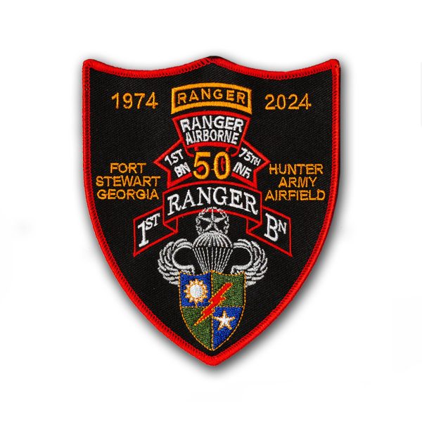 1st Battalion, 75th Ranger Regiment Anniversary Embroidered Patch (1974-2024)