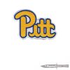 University of Pittsburgh "GOLD PITT" Script Embroidered Patch 3 1/2" X 2 3/4" Patch with a wax backing and non merrowed edge. - Image 2